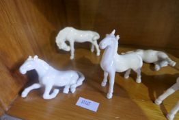 Seven small china horses