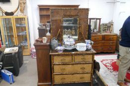 A Victorian bamboo dressing chest having 2 short and 2 long drawers, 94cm