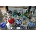 A quantity of paperweights including a Caithness Millennium Limited Edition example and Medina examp
