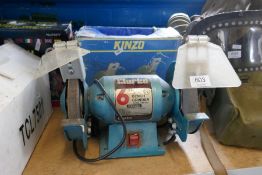 A Kinzo electric bench grinder and one other by Clarke