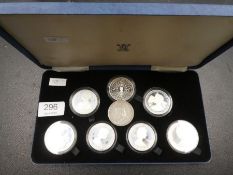 A Royal Mint silver Proof coin set, The Queen Mother 1980 (seven coins) and an 1891 Victorian Crown