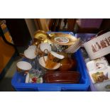 Four boxes of china, glass and sundry