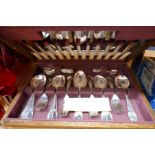 A canteen of Viners plated cutlery, brassware and sundry