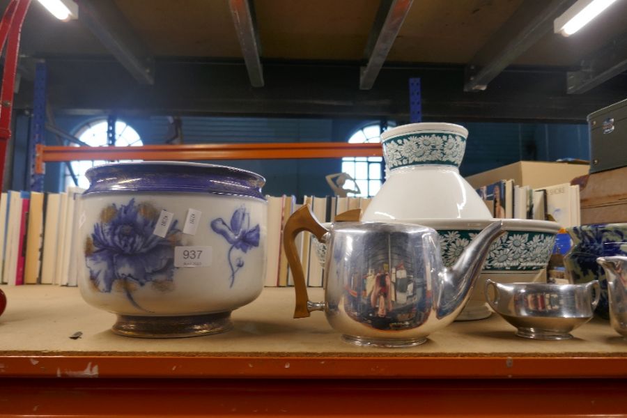 A Picquot ware four piece tea and coffee set, and sundry