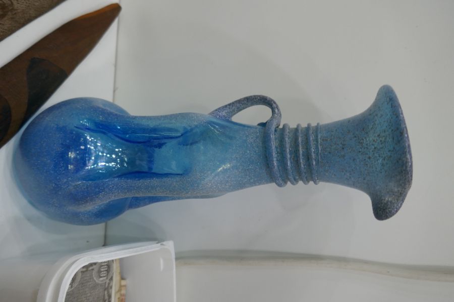 A Roman style Murano blue glass jug, 31cm - Image 4 of 4