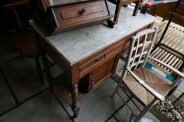 A marble top wash stand and sundry pieces of furniture including small furniture