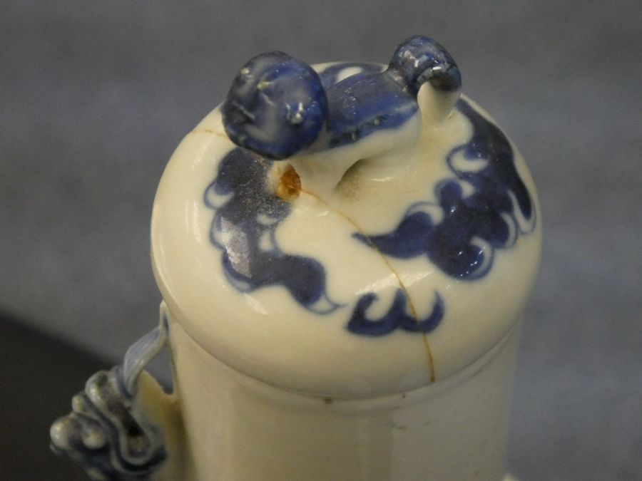 A 19th Century, Chinese blue and white lidded bottle, two Nankin chargers and other oriental items - Image 20 of 30