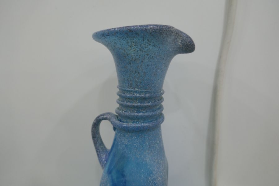 A Roman style Murano blue glass jug, 31cm - Image 3 of 4