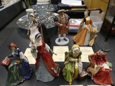 A Royal Doulton set of Henry VIII and his six wives, all limited edition with certificates