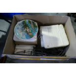 A box of collector's plates, some by Danbury Mint, and sundry