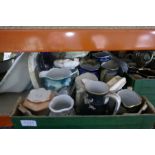 A shelf of sundry, mainly Victorian jugs