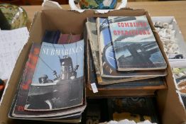 A quantity of Naval related books and magazines and a Victorian bible