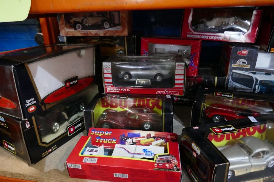 A quantity of 1:18 scale car models, mainly Burago, and other vehicles - Image 3 of 7