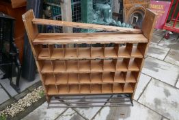 Vintage Royal Mail Crown cypher stamped pigeon hole wall unit