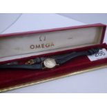 Vintage 'Omega' ladies cocktail watch , Deville model with leather strap and original strap in Omega
