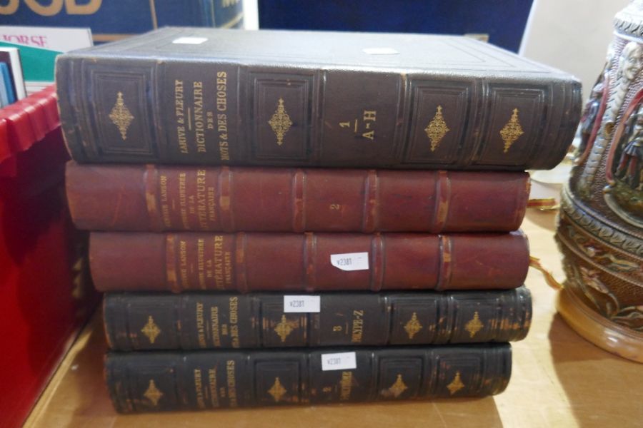 Three antiquarian French Dictionaries and two books on Literature - Image 2 of 4