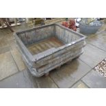 Square galvanised tub