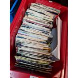 Two cartons of vinyl 7" singles, mixed genres