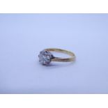 18ct yellow gold solitaire diamond ring approx 0.5 carat round brilliant cut, in 8 claw illusion set