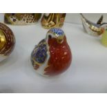 Four Royal Crown Derby bird paperweights to include Robin and Mallard, boxed