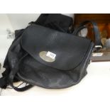 A Mulberry black leather satchel style handbag and one other smaller bag by Corde