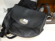 A Mulberry black leather satchel style handbag and one other smaller bag by Corde