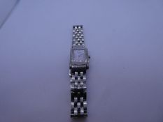 LONGINES; A ladies Stainless Steel Longines Dolce Vita wristwatch with Mother of Pearl dial and diam