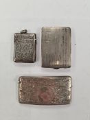 A large Edwardian silver vesta case hallmarked Chester 1907 William Neale and Sons. Decorative engra