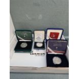 Royal Mint Silver Proof coins to include Silver Piedfort Queen Mother Silver Crown (5)