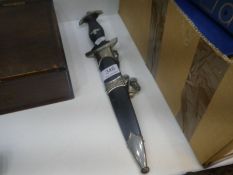 A World War II replica German SS dagger, with scabbard