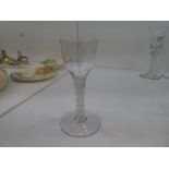 An opaque / vertical twist wine glass, 18th Century, 13cm high approx, 5cm diameter approx