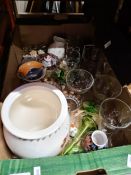 5 Boxes of china, glass and similar