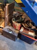 A sundry lot to include metalware, sea charts and an ammunition box