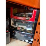 Two Minichamps F1 models, 1:18 scale and three other models