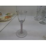 A Georgian opaque air twist wine glass having trumpet style bowl, 14cm high approx, 4.8cm diameter a