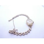 Vintage 9ct yellow gold ladies 'Rotary' wristwatch with fancy link strap, strap and case marked 375,