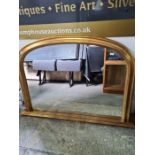 A modern gilt Victorian style overmantle mirror, dimensions - 109 x 75cm