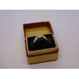 9ct white gold engagement ring, with illusion set diamond, size O, 1.8g approx. Gold content value e