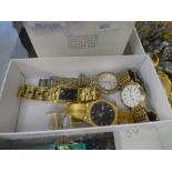 Vintage watches to include Seiko automatic example, Claude Valentino, Seiko, etc
