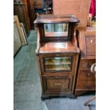 An early 20th Century inlaid Rosewood music cabinet with raised mirror back