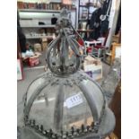 A metal and glass Moroccan style floor or hung lantern