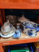 A small quantity of Apulum dinnerware and other blue and white items