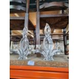 A pair of decorative glass candlesticks by Vannes, France