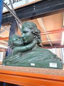 A plaster bust of Mother and Child and one other