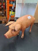 An early to mid 20th Century painted wood pig butcher's advertising display, with original paint, ci
