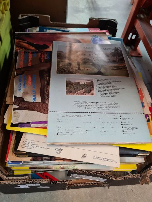 A tray of ephemera, mainly magazines to include vintage mens publication