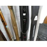 Two Okuma black wave surf fishing rods, 13 foot and a Shakespeare ugly stick rod (3)