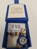 Clogau; a silver and 9ct Clogau gold wedding band, overall floral decoration with Certificate of Aut