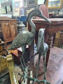 Two bronze style Herons