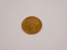 22ct yellow gold Full Sovereign dated 1871, Young Victoria and George and the Dragon